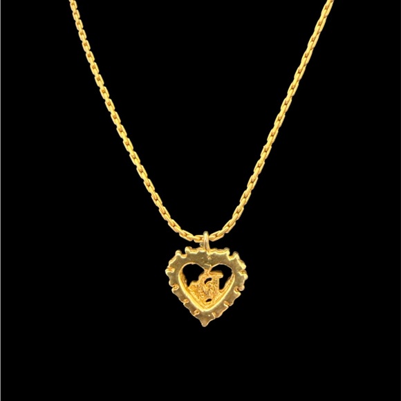 Vintage Christian Dior Heart CD Logo Necklace - Picture 5 of 7